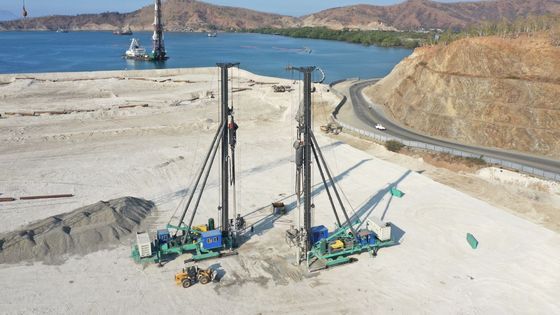 Cuadro de pila eléctrica Vibroflot de alimentación inferior para la fabricación de columnas de piedra de reemplazo de Vibro